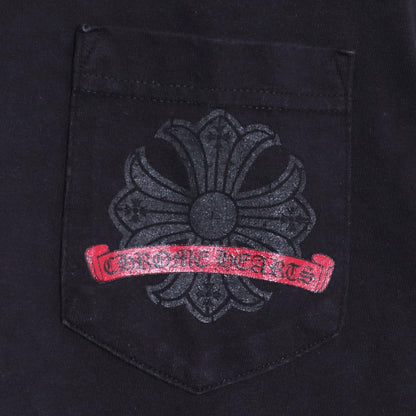 CHROME HEARTS Old CH Plus Red Horseshoe T-Shirt Black Size M
