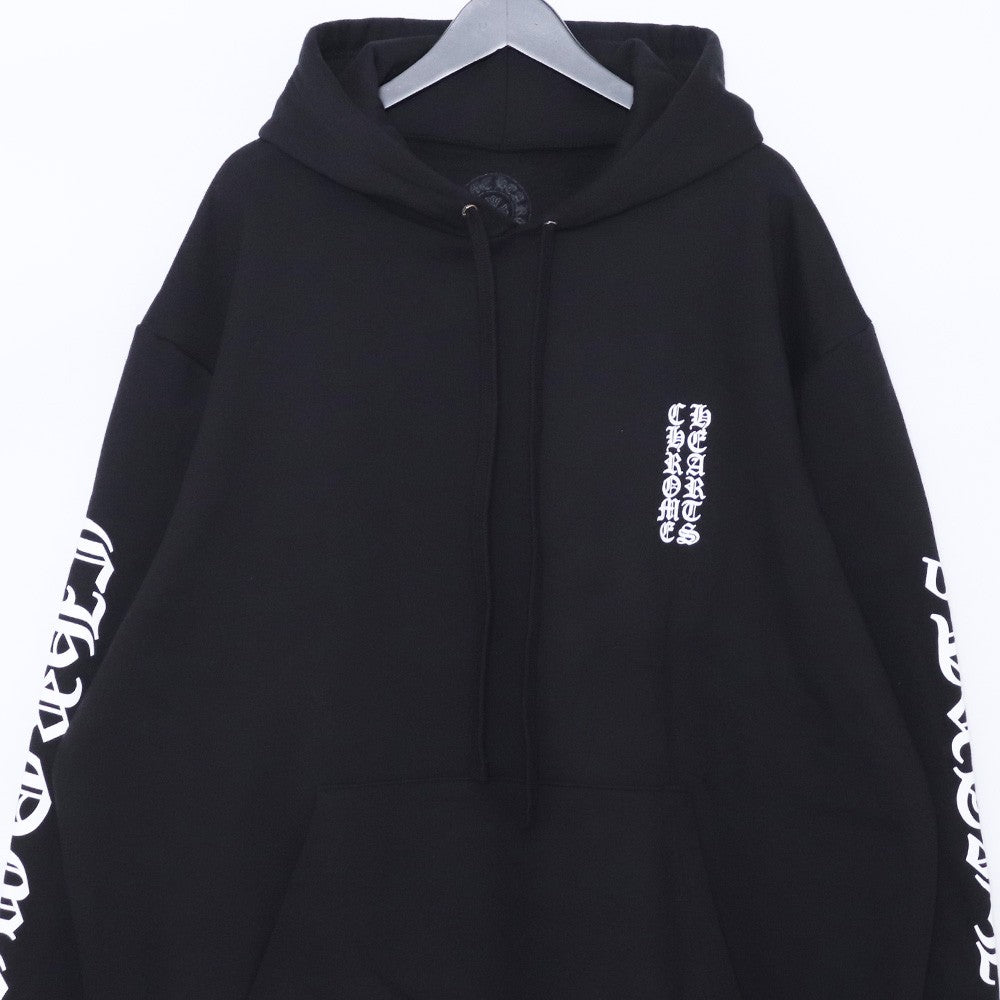 CHROME HEARTS Vertical Logo Hoodie Black Size XL