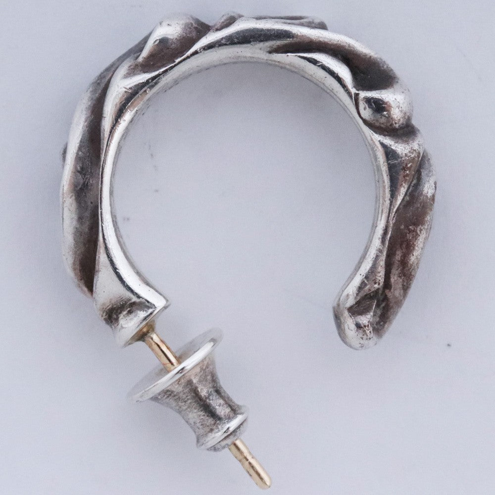 CHROME HEARTS Hoop Scroll Earring Silver Size F