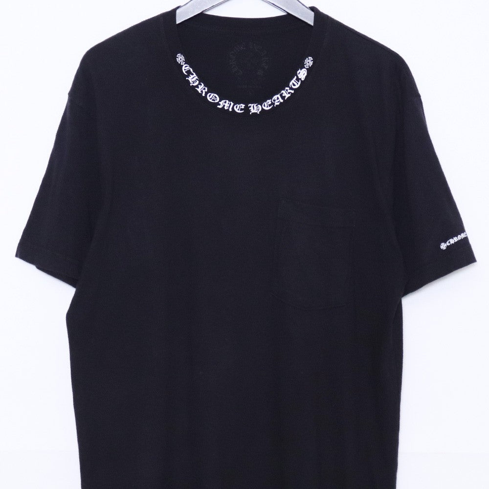 CHROME HEARTS Neck Logo Crewneck T-Shirt Black Size L