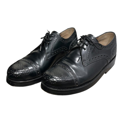 HEINRICH DINKELACKER Rio Captoe Cordovan Shoes Navy Size 7