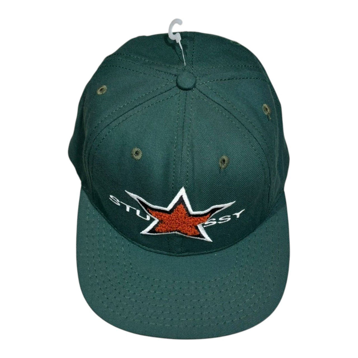 STUSSY 90s USA "STAR" Logo Snapback Cap Green Deadstock