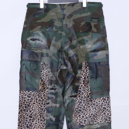 INNOCENCE NY Camo Leopard Cargo Pants Khaki Size M