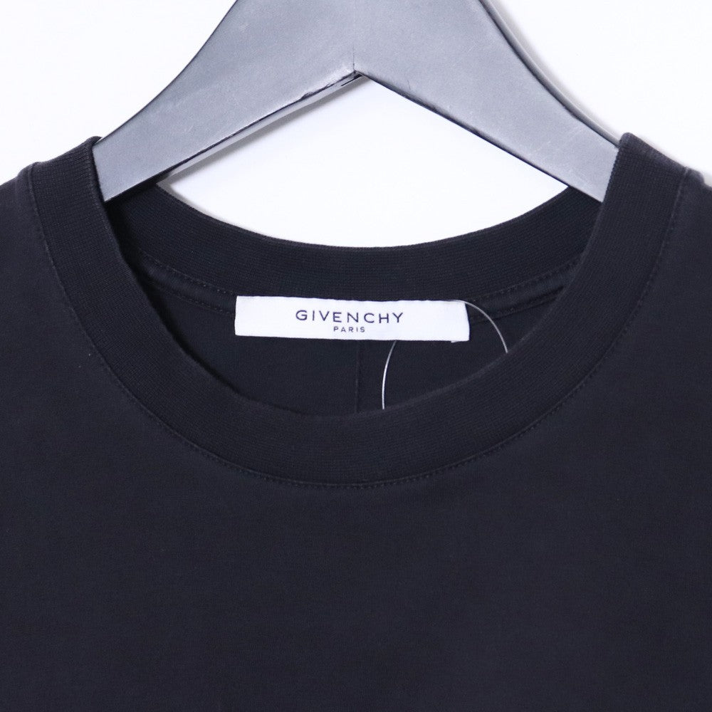 GIVENCHY Gold Logo Print T-Shirt Black Size XXS