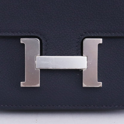 HERMES Constance Slim Bag Navy Silver Hardware Size F