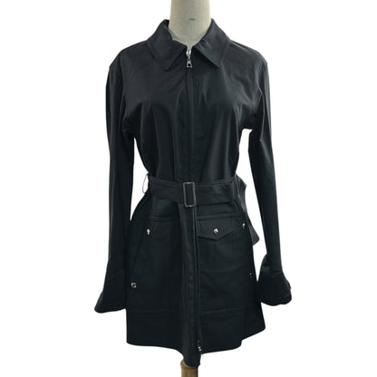 LOUIS VUITTON Monogram Zip Coated Macintosh Coat Size 34