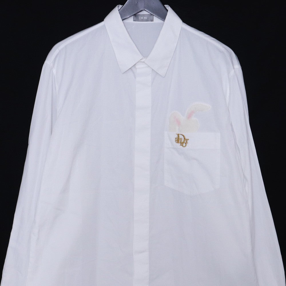 DIOR BY ERL 23SS Bunny Patch Logo Shirt White Size 42