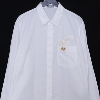 DIOR BY ERL 23SS Bunny Patch Logo Shirt White Size 42