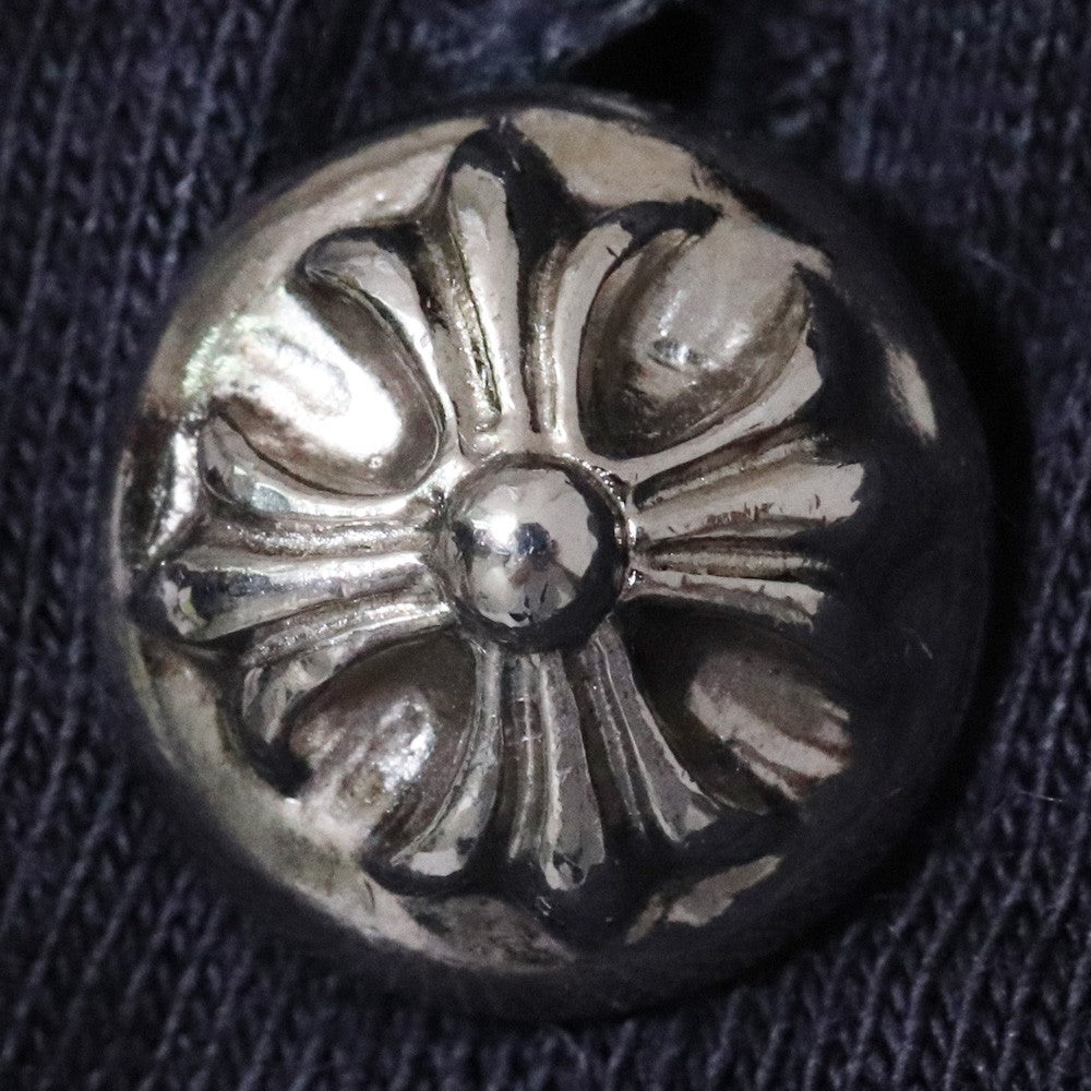 CHROME HEARTS OLD Cross Ball Horseshoe Polo Black Shirt Size M