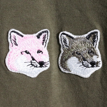 MAISON KITSUNE Double Fox Head Patch T-Shirt Olive Size XXL
