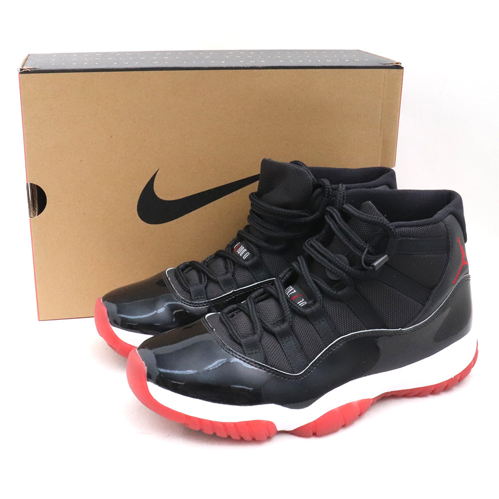 Nike AIR JORDAN 11 RETRO BRED Black Sneakers Size 27cm