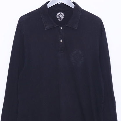CHROME HEARTS OLD Cross Ball Horseshoe Polo Black Shirt Size M