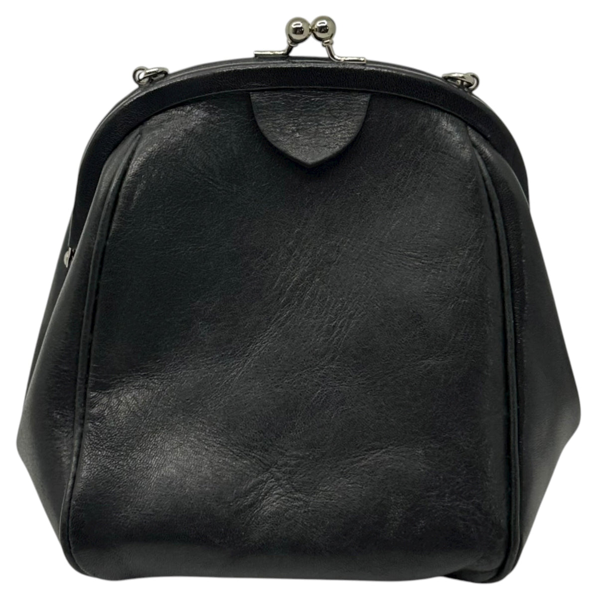 Y's Leather Chain Shoulder Clasp Pouch Black Size FREE