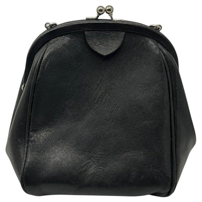 Y's Leather Chain Shoulder Clasp Pouch Black Size FREE
