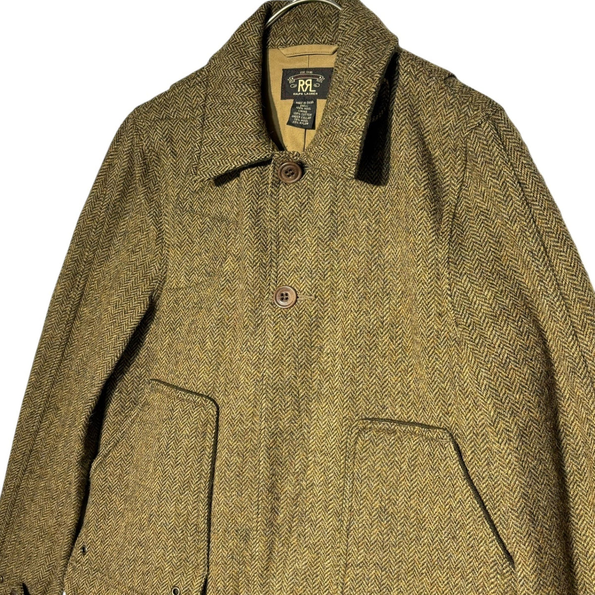 RRL Herringbone Wool Hunting Jacket Brown Size 3