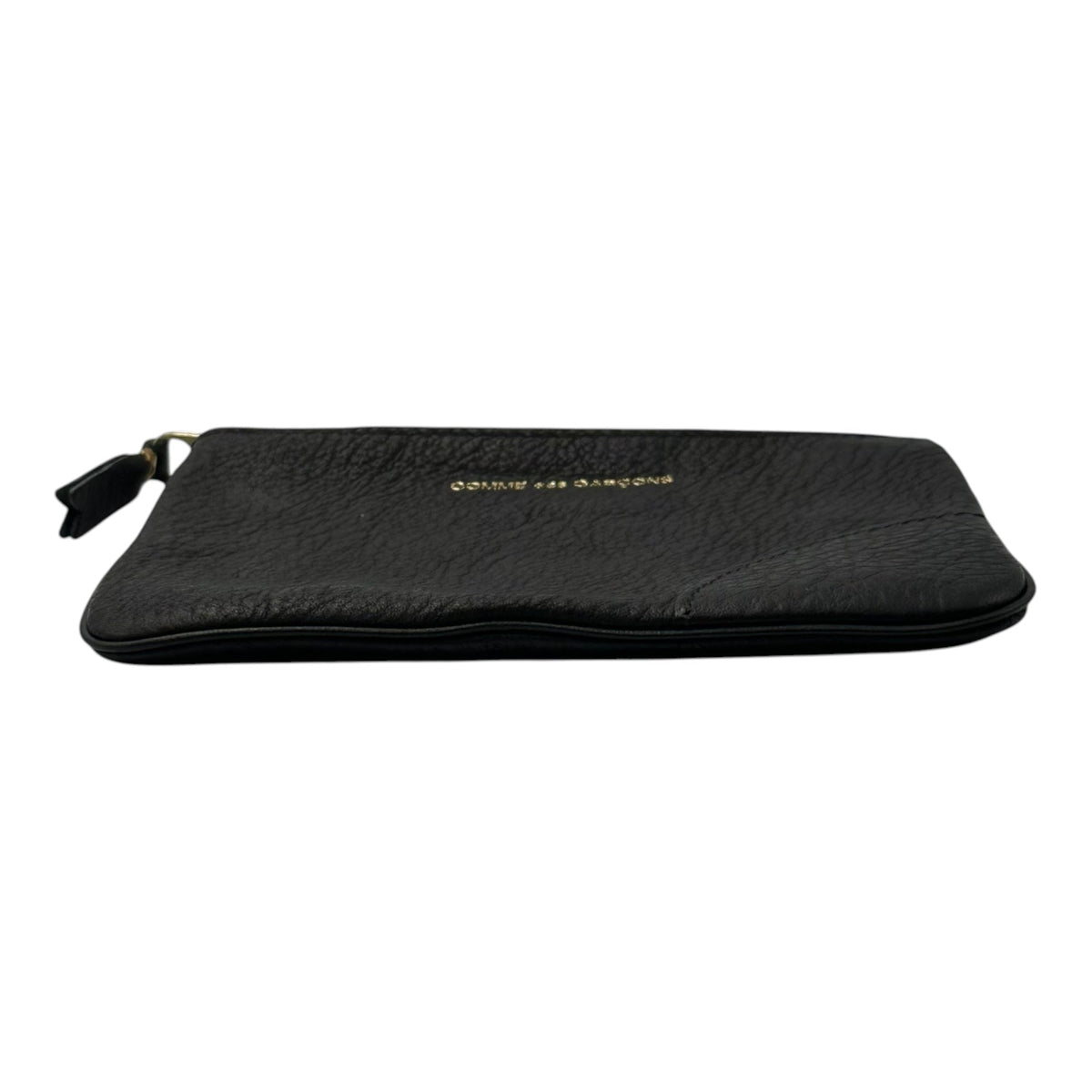 COMME des GARCONS Washed Leather Zip Wallet Black Size FREE