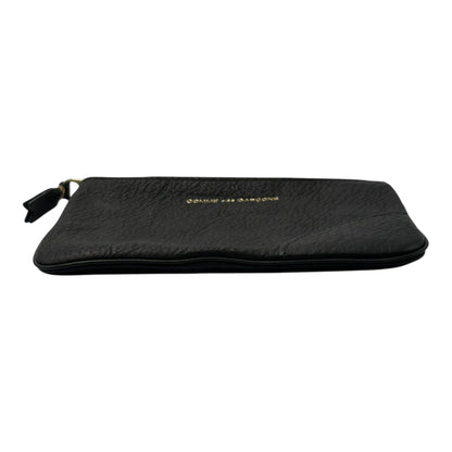 COMME des GARCONS Washed Leather Zip Wallet Black Size FREE