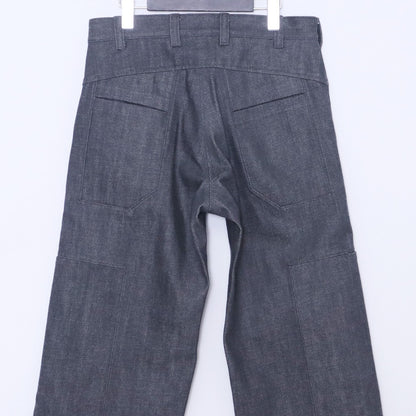 BLUE GRAY 25SS 10-Pocket Panel Washed Jeans Gray Size 44