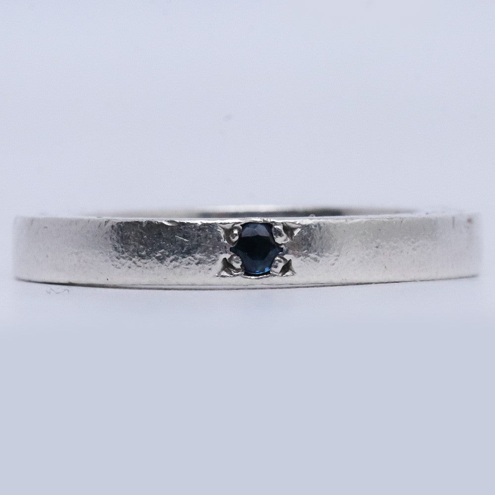 CHROME HEARTS 3mm Spacer Plain Sapphire Silver Ring Size ONE SIZE