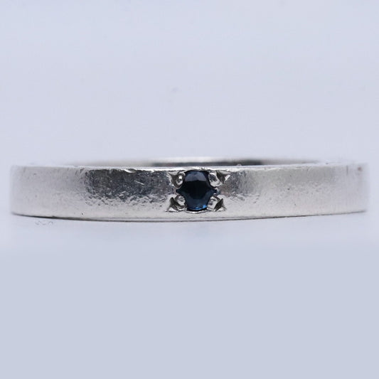 CHROME HEARTS 3mm Spacer Plain Sapphire Silver Ring Size ONE SIZE