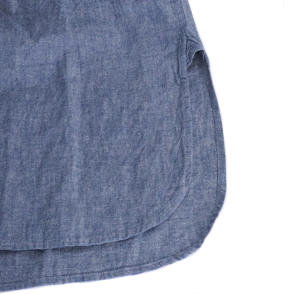 SUS-SOUS Chambray Band Collar Button Up Shirt Blue Size 5