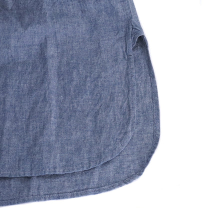 SUS-SOUS Chambray Band Collar Button Up Shirt Blue Size 5