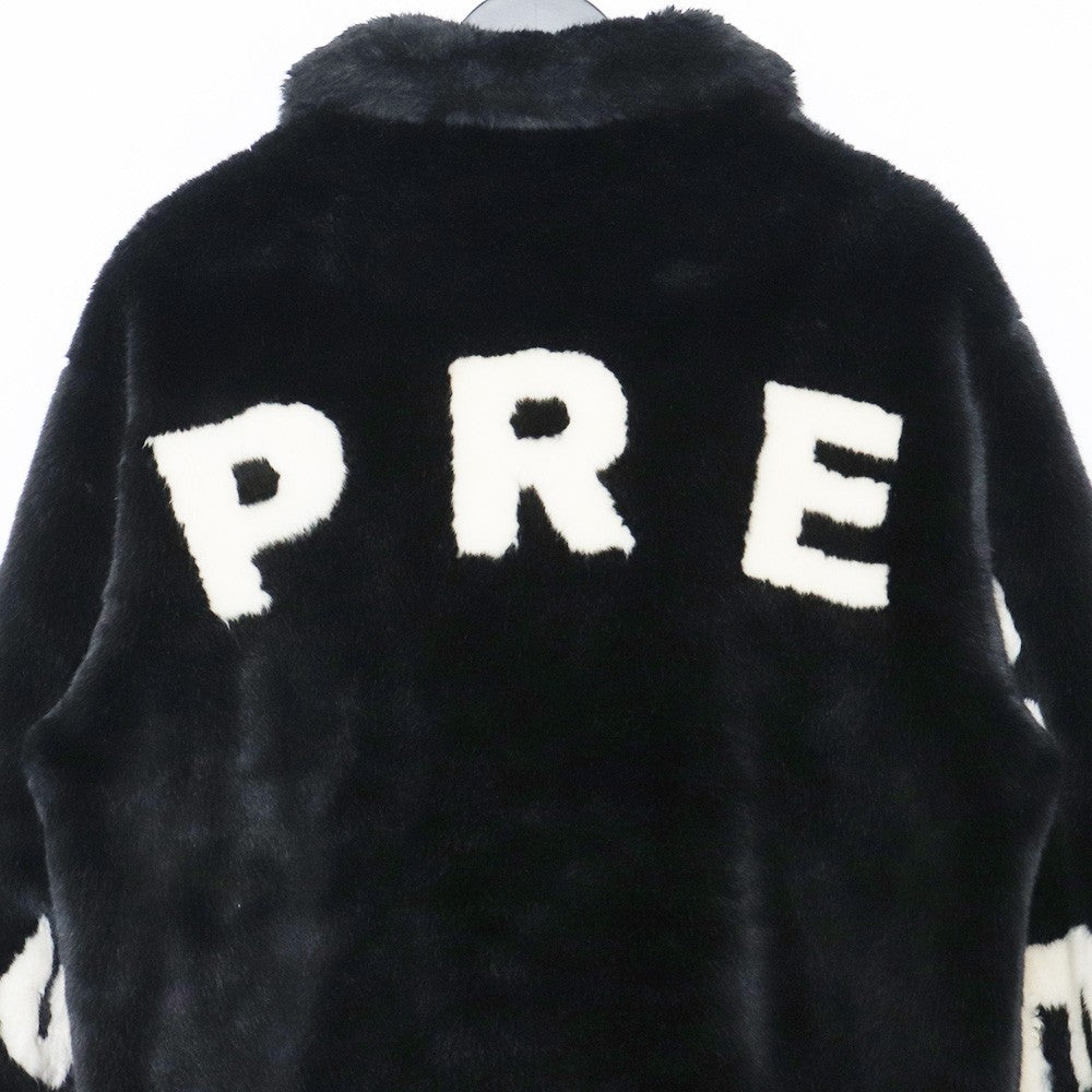SUPREME 17SS Black Faux Fur Bomber Jacket Size S
