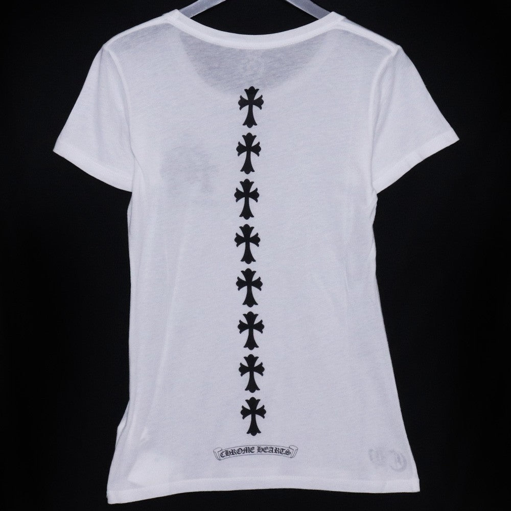 CHROME HEARTS Old Cemetery Cross Print T-Shirt White Size S