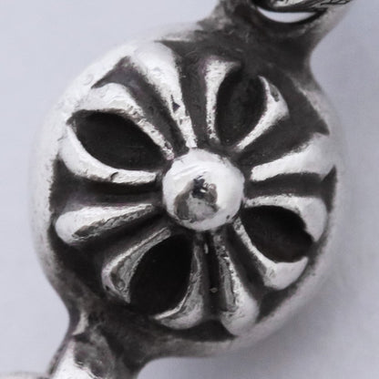CHROME HEARTS 1 Ball Tiny CH Cross Charm Silver Size F