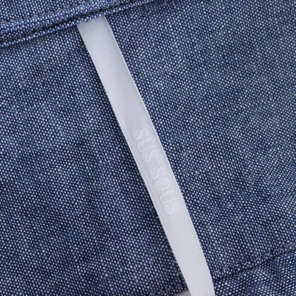SUS-SOUS Chambray Band Collar Button Up Shirt Blue Size 5