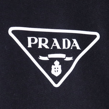 Prada Cotton Triangle Logo Hoodie Black Size M