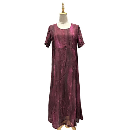 24 ISSEY MIYAKE 11AW Pleated Crinkle Dress Bordeaux Size 2