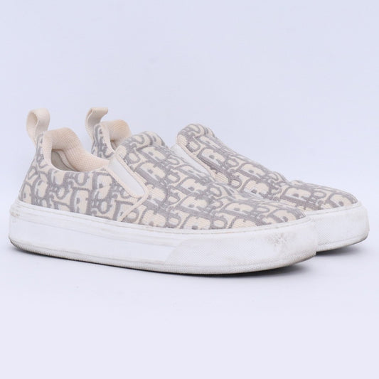 DIOR Solar Oblique Embroidery Slip-Ons Gray Size EU 39