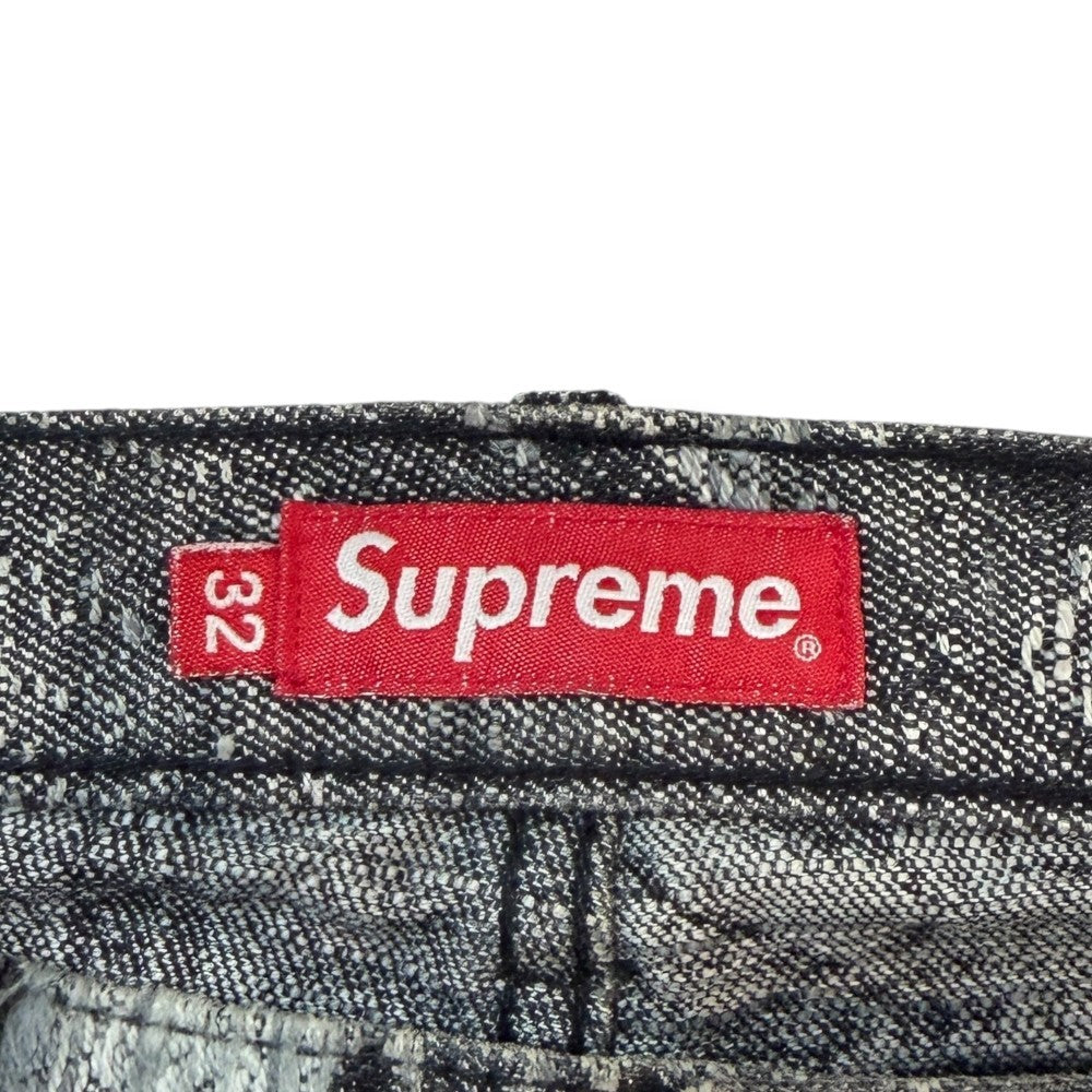 SUPREME 23SS Archive Denim Jacquard Jeans Black Size 32