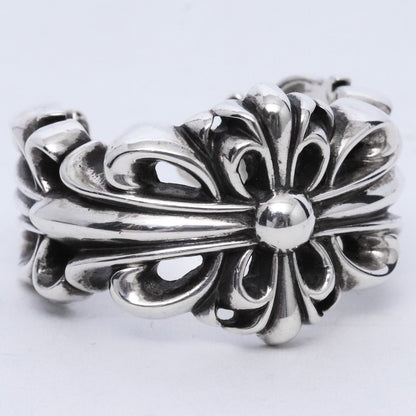 CHROME HEARTS DBL FLRL CRS Double Ring Silver Size JP 27