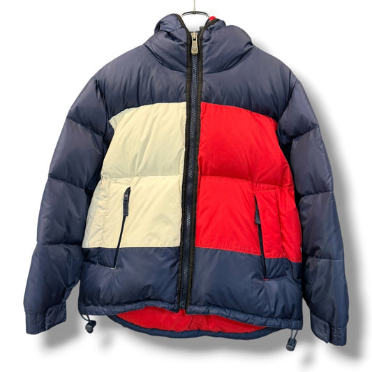 TOMMY HILFIGER Down Coat Navy Red White Size XS