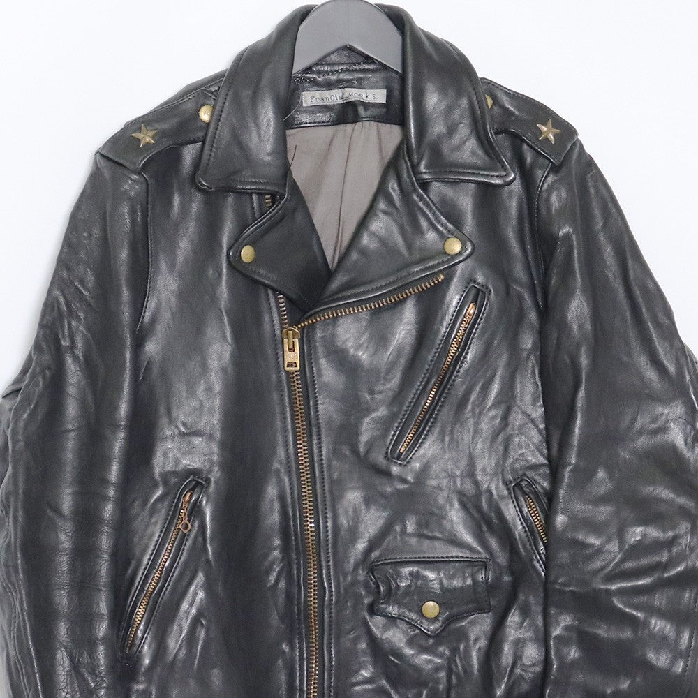 FRANCIST MORKS Horse Leather Double Jacket Black Size 3