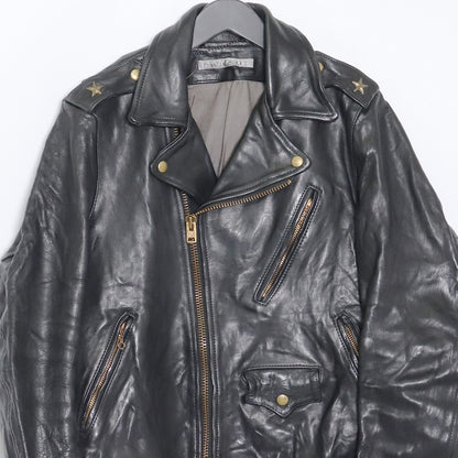 FRANCIST MORKS Horse Leather Double Jacket Black Size 3