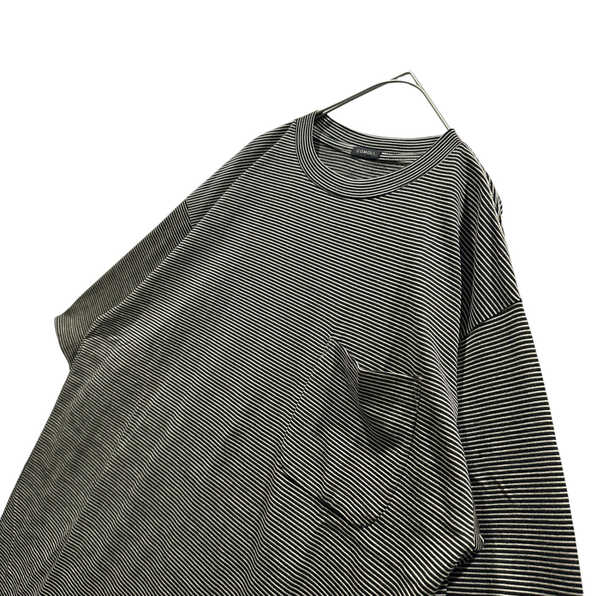 COMOLI 24SS Summer Wool Striped T-Shirt Size 2