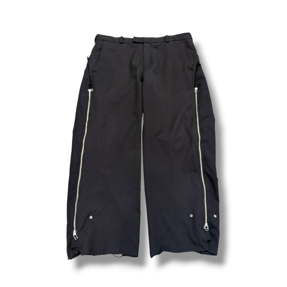 OLD PARK Remake Zip Baggy Slacks Black Size L