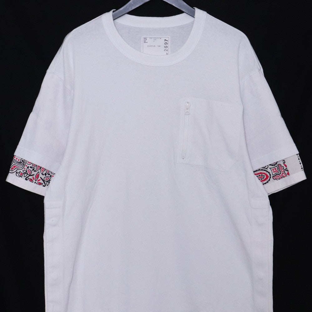 Sacai 22SS Bandana Print T-Shirt White Size 2