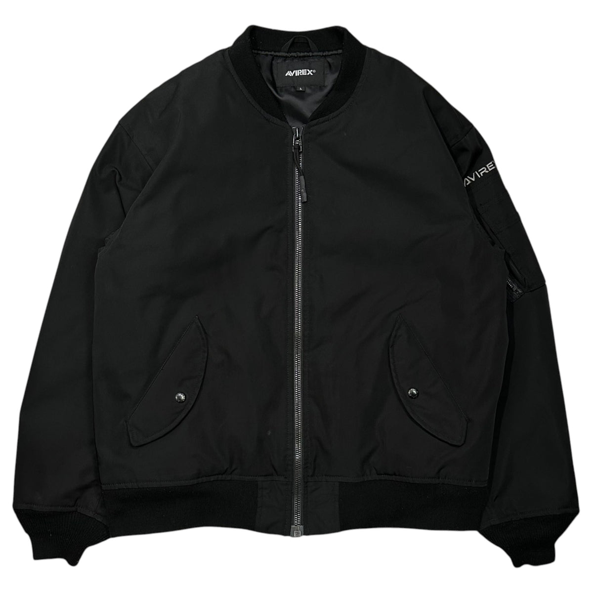 AVIREX Padded Oversized MA-1 Bomber Jacket Black Size L