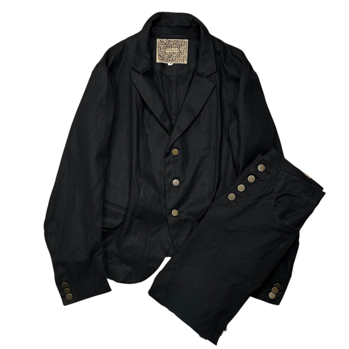 Nemeth 00s Cotton 3-Button Jacket Black Size M