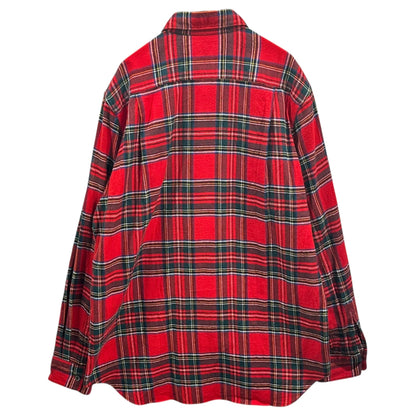 CDG HOMME PLUS 04AW Floral Check Flannel Shirt Red Size FREE