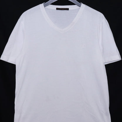 LOUIS VUITTON Circle Logo Cotton T-Shirt White Size L