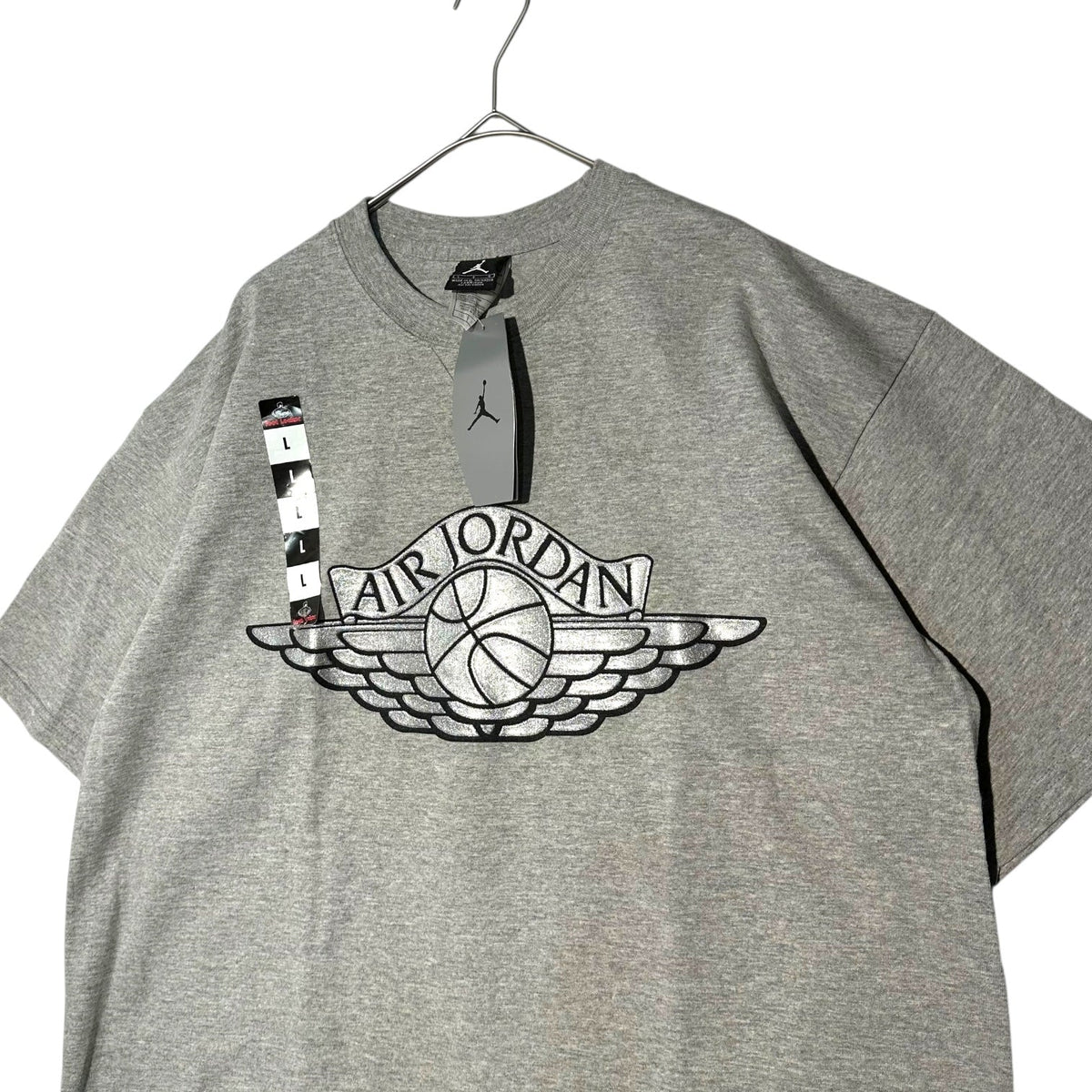 NIKE 90s Jordan Wing Logo 3D Print T-Shirt Gray Size L