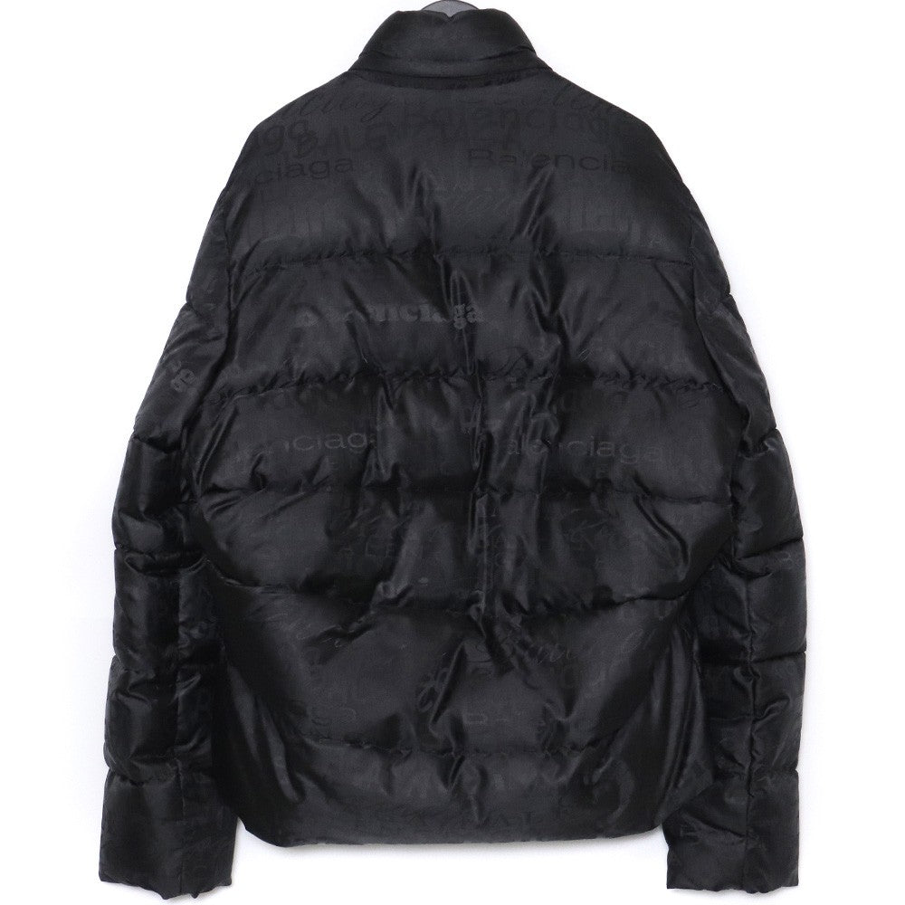 Balenciaga All-Over Logo Down Jacket Black Size 46