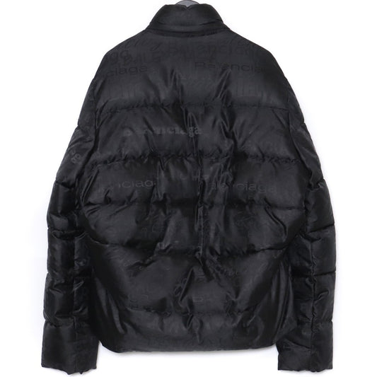Balenciaga All-Over Logo Down Jacket Black Size 46
