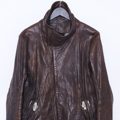 INCARNATION Horse Leather Hi-Neck Blouson D.Gray Size S