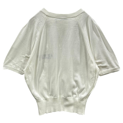 CHANEL Vintage S/S Chanel-Logo Knit Sweater Size 34